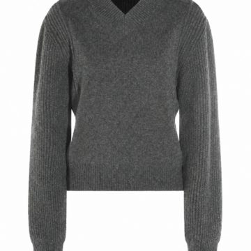 Navy Blue Crew Neck Wool Sweater
