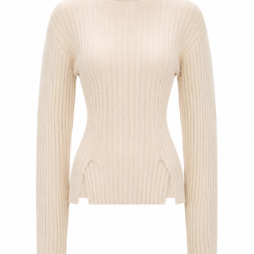 Black Crew Neck Cable Knit Sweater