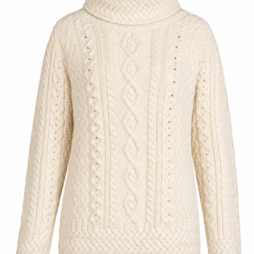 Navy Blue Mock Neck Solid Knit Sweater