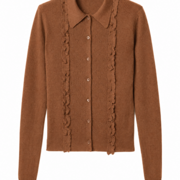 V-Neck Knit Sweater with Ribbed Texture
