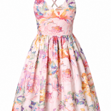 Floral Print Wrap Midi Dress