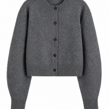 Turtleneck Ribbed Knit Sweater in Charcoal Gray