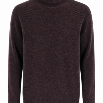 Burgundy Turtleneck Knit Sweater