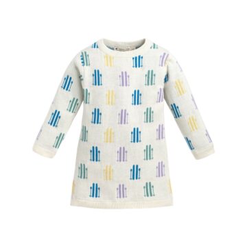 Cream Colorblock Knit Dress