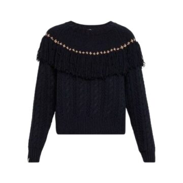 Black Ribbed Knit Henley Pullover