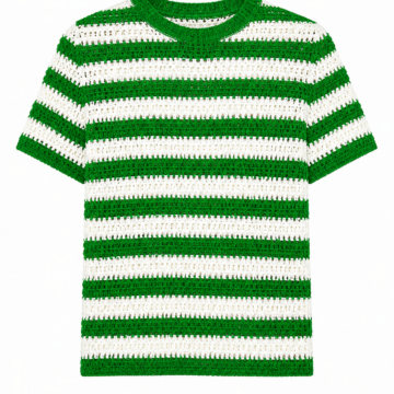 Green V-Neck Knit Blouse