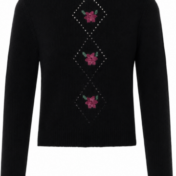 Navy Blue V-Neck Knit Pullover