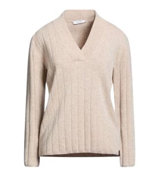 Navy Blue V-Neck Knit Sweater